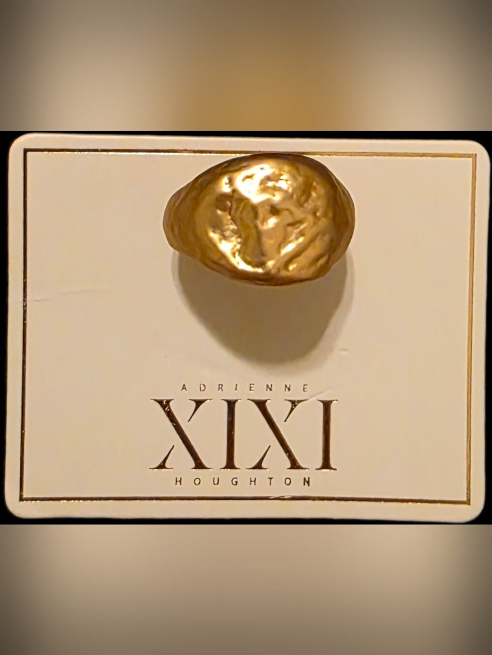 Textured Goldtone Statement Ring